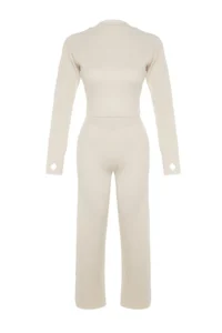 TRENDYOLMİLLA Stone Crop Finger Detailed Knitwear Top and Bottom Set - Image 7