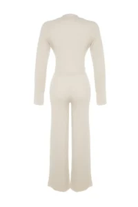 TRENDYOLMİLLA Stone Crop Finger Detailed Knitwear Top and Bottom Set - Image 8