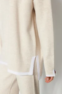 TRENDYOLMİLLA Beige Wide Pattern Contrast Colorful Knitwear Top and Bottom Set - Image 5