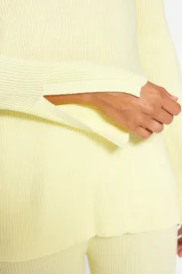 TRENDYOLMİLLA Yellow slit Knitwear Top and Bottom Set - Image 6