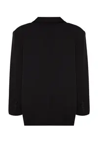 TRENDYOLMİLLA Black Weaving Oversized Blazer Jacket - Image 8