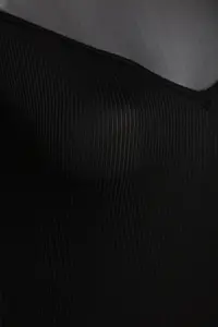 TRENDYOLMİLLA Black slim Tulle Detailed Heart Collar Bottom snaps Ribbed Flexible Knitting Bodysuit .D.00019 - Image 7