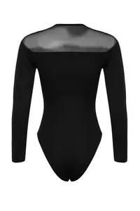 TRENDYOLMİLLA Black slim Tulle Detailed Heart Collar Bottom snaps Ribbed Flexible Knitting Bodysuit .D.00019 - Image 8