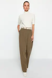 TRENDYOLMİLLA Ecru Mercerized Look Premium Yarn/Special Yarn Basic Thin Knitwear Blouse - Image 3