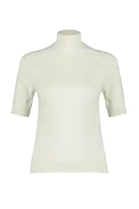 TRENDYOLMİLLA Ecru Mercerized Look Premium Yarn/Special Yarn Basic Thin Knitwear Blouse - Image 8