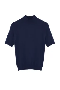 TRENDYOLMİLLA Navy Blue Mercerized Look Premium Yarn/Special Yarn Basic Thin Knitwear Blouse - Image 7