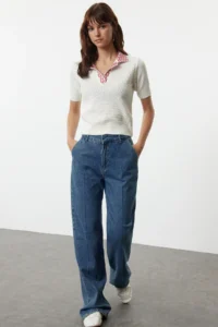TRENDYOLMİLLA Ecru Yaka Patterned Blouse - Image 2
