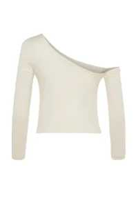 TRENDYOLMİLLA Stone One Shoulder Cotton Flexible Fitted Crop Knitting Blouse - Image 10