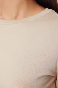 TRENDYOLMİLLA Stone Viscose Crew Neck Crop Flexible Knitting Blouse - Image 3