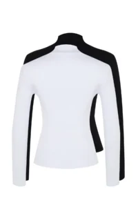 TRENDYOLMİLLA Black-White 2 Sets Package Ribbed Dog collar Fitted Long Sleeve Flexible Knitting Blouse - Image 15