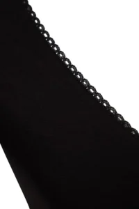 TRENDYOLMİLLA Black Derin Double breasted Yaka Lace Detailed Long Sleeve Crop Cotton Flexible Knitting Blouse - Image 9