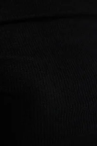 TRENDYOLMİLLA Black Drapeli Boat Neck Asymmetric Flexible Long Sleeve Knitting Blouse - Image 8