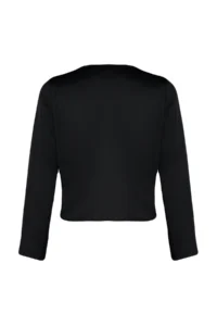 TRENDYOLMİLLA Black Double breasted Satin Weaving Blouse - Image 9