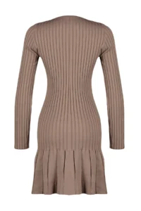 TRENDYOLMİLLA Mink Mini pleated Knit Dress - Image 7