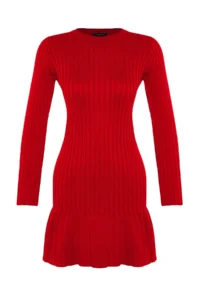 TRENDYOLMİLLA Rejection Mini pleated Knit Dress - Image 7