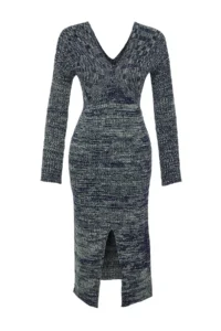 TRENDYOLMİLLA Green Midi Knitwear gradient Dress - Image 7