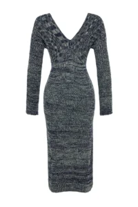TRENDYOLMİLLA Green Midi Knitwear gradient Dress - Image 8