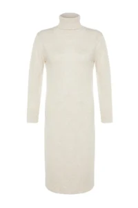 TRENDYOLMİLLA Stone Midi Wide Pattern Soft textured Knit Dress - Image 7