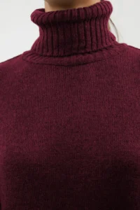 TRENDYOLMİLLA Burgundy Midi Wide Pattern Soft textured Knit Dress - Image 3