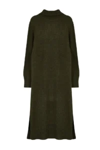 TRENDYOLMİLLA Khaki Midi Wide Pattern Soft textured Knit Dress - Image 7