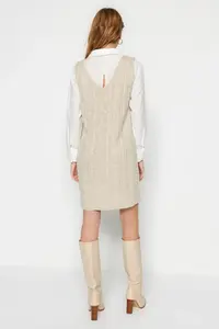 TRENDYOLMİLLA Stone Mini Braided Knitwear Gilet Dress - Image 6