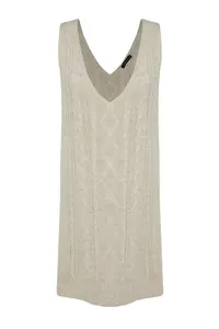 TRENDYOLMİLLA Stone Mini Braided Knitwear Gilet Dress - Image 7