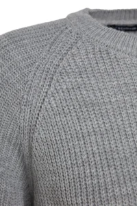 TRENDYOLMİLLA Gray Mini Knitwear Wide Pattern Flowing Detailed Plain Dress - Image 7