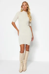 TRENDYOLMİLLA Stone Mini Knitwear Dog collar Dress - Image 2
