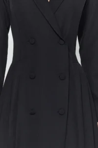 TRENDYOLMİLLA Black pleated Mini Weaving Jacket Dress - Image 4