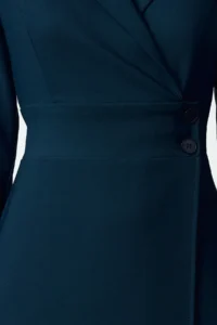 TRENDYOLMİLLA Petrol Blue Blue Blue Button Detailed Mini Weaving Jacket Dress - Image 3