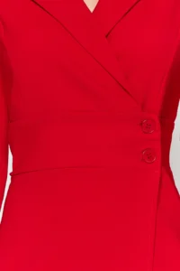 TRENDYOLMİLLA Rejection Button Detailed Mini Weaving Jacket Dress - Image 5