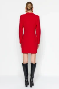 TRENDYOLMİLLA Rejection Button Detailed Mini Weaving Jacket Dress - Image 7