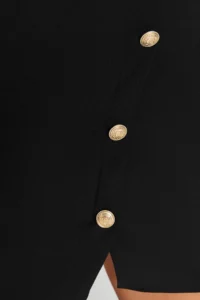 TRENDYOLMİLLA Black Body-Fitting Padded Button Detailed Mini Weaving Dress - Image 13