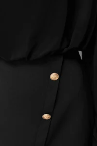 TRENDYOLMİLLA Black Body-Fitting Padded Button Detailed Mini Weaving Dress - Image 7