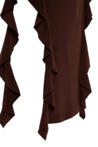 TRENDYOLMİLLA Brown Skirt with flywheel Kayak Kaya Maxi Flexible Knitting Dress - Image 8