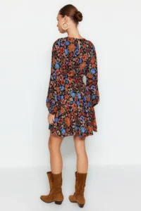 TRENDYOLMİLLA Multicolored Belted Skirt with flywheel Boho Viscose Weaving Dress - Image 5
