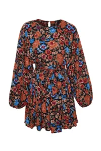 TRENDYOLMİLLA Multicolored Belted Skirt with flywheel Boho Viscose Weaving Dress - Image 6