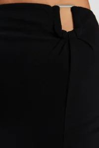 TRENDYOLMİLLA Black Crepe with buckle Slit detailed Maxi High Waist Flexible Knitting Skirt - Image 8