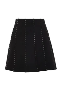 TRENDYOLMİLLA Black Stone with accessories Mini skater/Waisted Knitting Skirt - Image 6