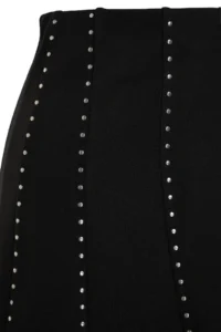 TRENDYOLMİLLA Black Stone with accessories Mini skater/Waisted Knitting Skirt - Image 7