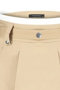 TRENDYOLMiLLA Beige Double Belt Detailed pleated Mini Weaving Skirt - Image 10