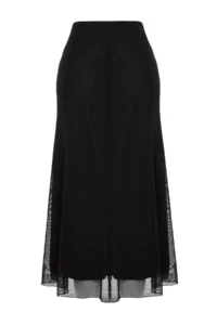 TRENDYOLMİLLA Black Lined Tulle Maxi Knitting Skirt - Image 13