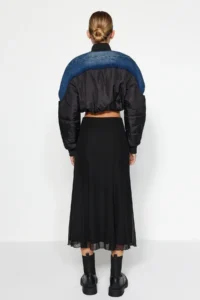 TRENDYOLMİLLA Black Lined Tulle Maxi Knitting Skirt - Image 5