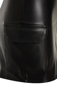TRENDYOLMİLLA Black Faux Leather Cargo with pocket High Waist Bodycon Mini Skirt - Image 7