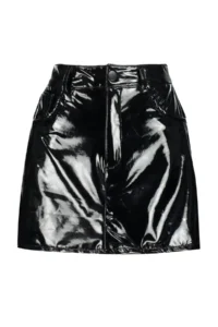 TRENDYOLMiLLA Black Shiny Faux Leather Mini Skirt - Image 7