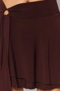 TRENDYOLMİLLA Brown Ruffle Detailed with flywheel Mini Flexible Knitting Skirt - Image 6