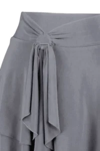TRENDYOLMİLLA Open Anthracite Ruffle Detailed with flywheel Mini Flexible Knitting Skirt - Image 4