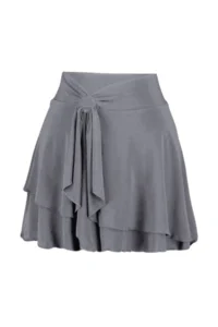 TRENDYOLMİLLA Open Anthracite Ruffle Detailed with flywheel Mini Flexible Knitting Skirt - Image 5