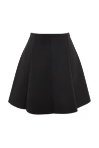 TRENDYOLMİLLA Black skater Mini with flywheel Knitting Skirt - Image 6