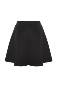 TRENDYOLMİLLA Black skater Mini with flywheel Knitting Skirt - Image 8
